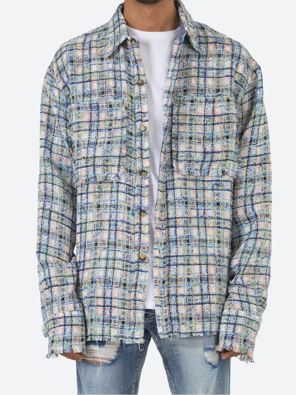 mnml Oversized Raw Edge Flannel